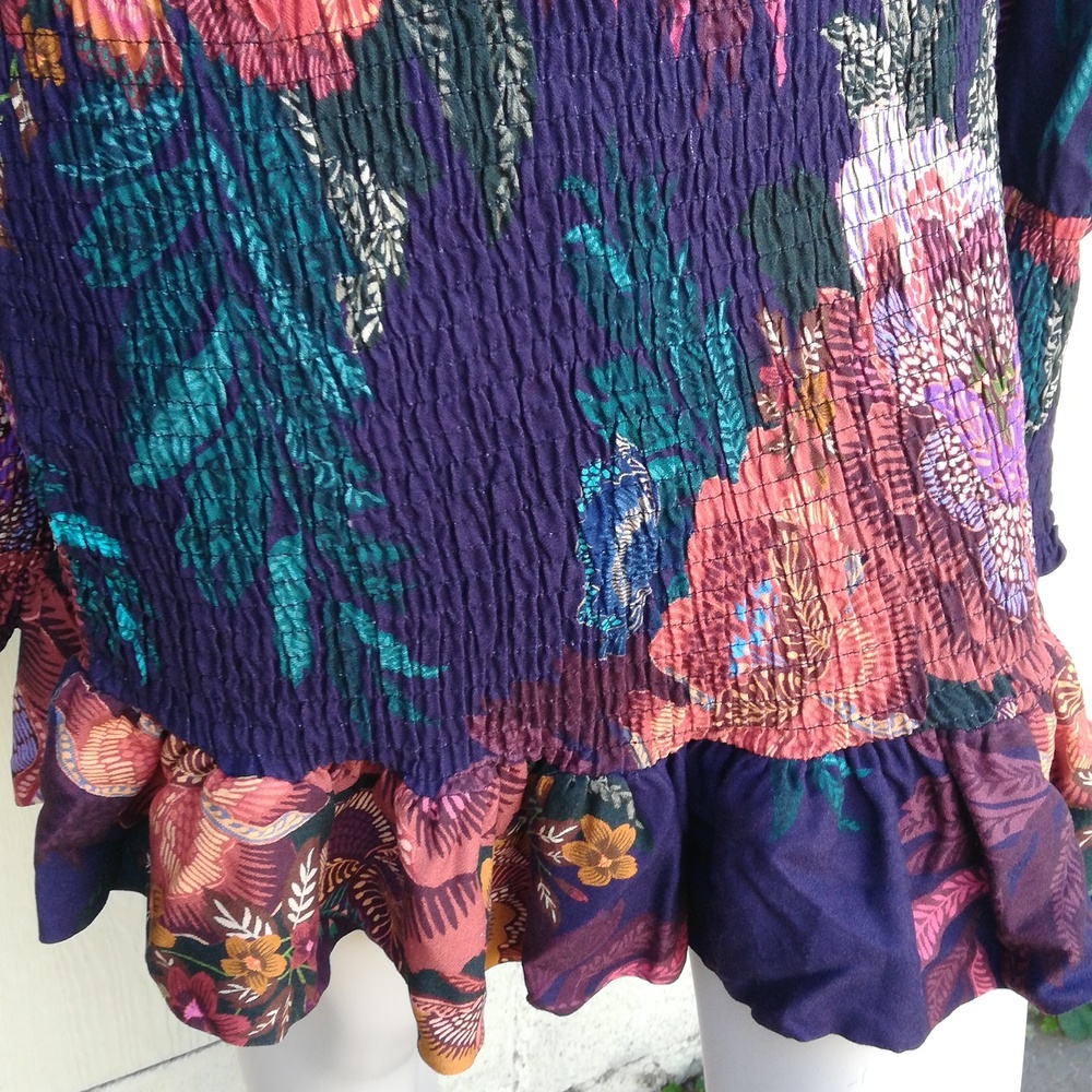 Farm RIO Floral Ruffle Dress - Purple and Pink - Picture 4 of 9